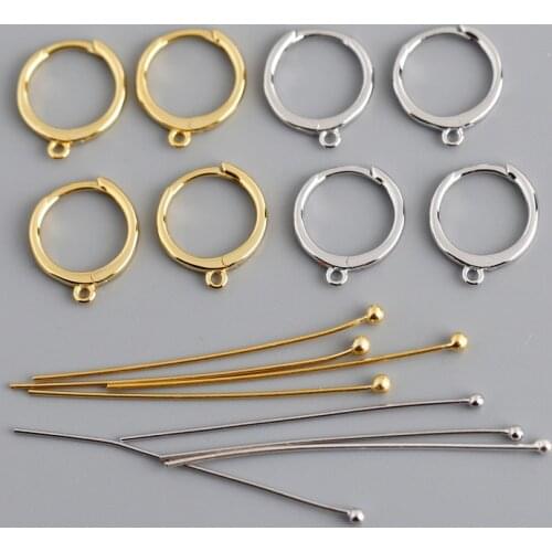 New 925 Sterling Silver Earring Fashion A Set Of DIY Accessories Closed Round Earring Ear Bone Wild Trend Woman Girl Ear Jewelry