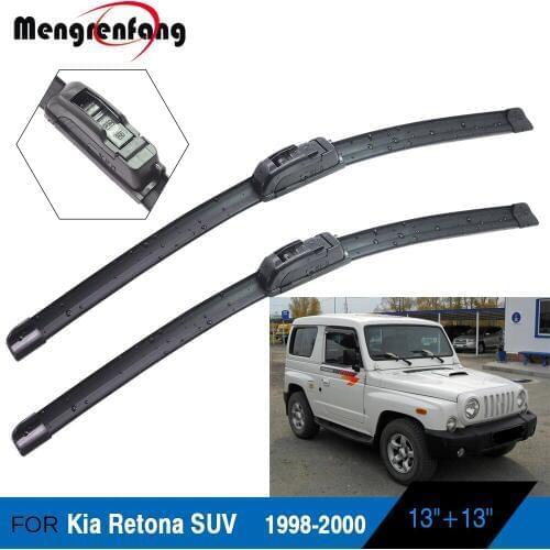 For Kia Retona SUV Car Front Windscreen Wiper Blades Soft Rubber Wiper J Hook Arms 1998 1999 2000