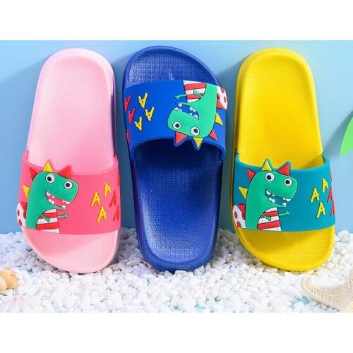 Top Quality Cute Kids Slippers Dinosaur Baby Home Slippers Children Breathable Non-slip Boys Girls Shoes 2021 New Toddler Shoes