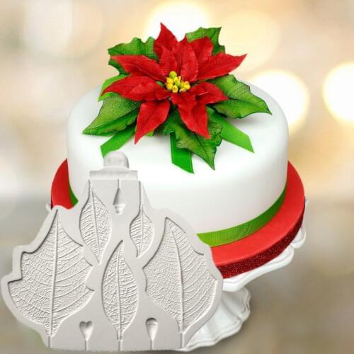Poinsettia Mould and Veiner Silicone Mold Fondant Mould Cake Decorating Tools Chocolate Molds, Sugarcraft, Kitchen Gadgets
