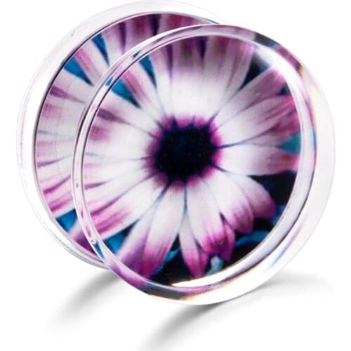 TIANCIFBYJS Ear Plugs Double Saddle Stretching Gauges Expanders Acrylic UV Body Piercing Jewelry Helix Cartilage Earrings 6-16mm