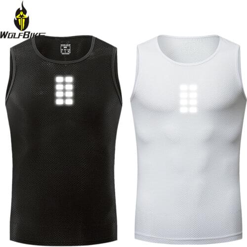 WOSAWE Breathable Cycling Vest Visible Mesh Running Tights Gilet Summer Bicycle Undershirt Clothing Bike Underwear Base Layer