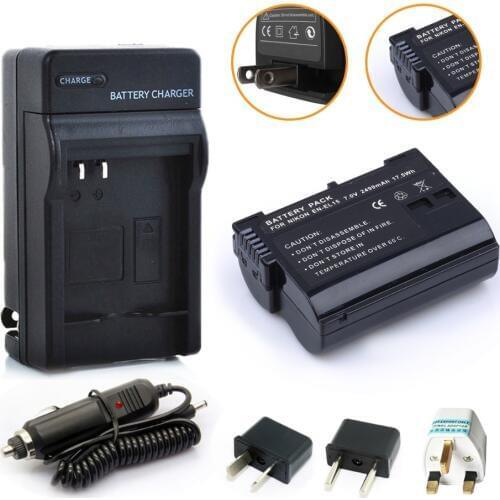 Probty EN-EL15 EN EL15 Battery + Charger Kit for Nikon 1 V1 D600 D610 D750 D800 D810A D810 D800E D7000 D7100 D7200 Camera
