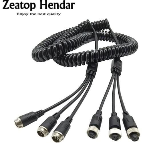 1Pcs 8M M12 4Pin Aviation Spring Cable GX12 3 x 4Pin Male to Female Extend Spliiter Wire for Audio Video Camera Monitor and CCTV