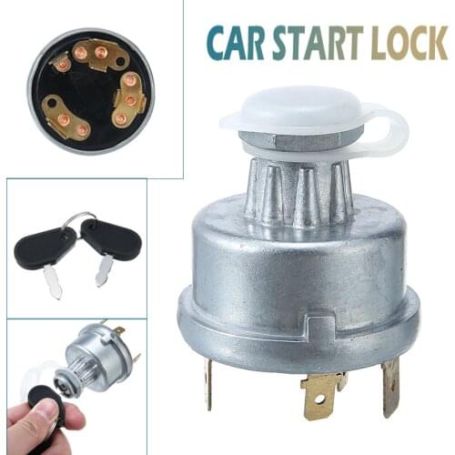 1pc Car Tractor Ignition Switch Starter With 2 Keys 4 Position Off/On/Heater/Ignition DIY Parts Accessories