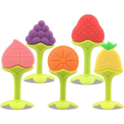 1pc Baby Teether Fruit and Vegetable Shape Teether Silicone Baby Teethers Dental Care Cute Fruit Infant Teething Toys Set