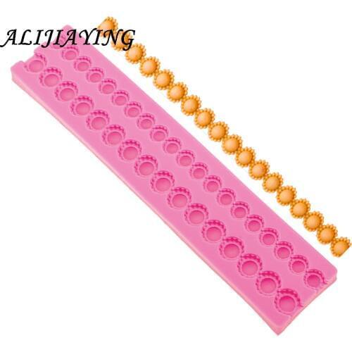 1Pcs Pearl gem modelling Fondant Cake Decorating Tools Wedding Cake Border Silicone Mold Sugar Paste Candy Chocolate Molds D0593
