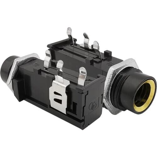 10Pcs/lot 6.35mm 0.25" Mono Female Jack PCB Panel Mount Microphone Socket 1/4 Inch Mono Socket Chassis Speaker Audio Connector