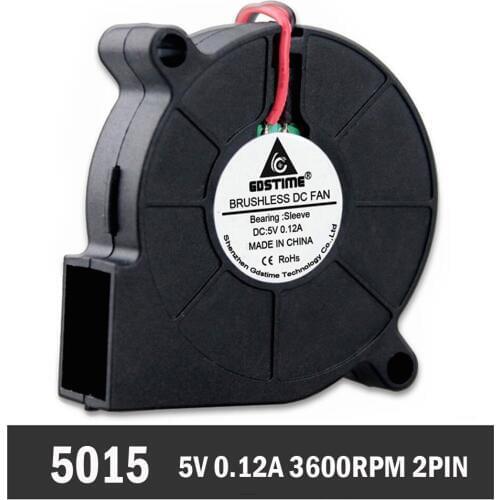 2 Pieces/lot Gdstime Axial Centrifugal Cooler 50mm 5cm 5015 50x50x15mm Computer DC Cooling Blower Fan 5V
