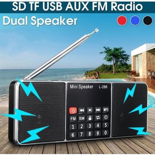 20Pcs/Lot Mini Portable Lcd Fm Radio Stereo Speaker Mp3 Music Player Micro Sd Tf Usb Aux Outdoor Speaker Subwoofer