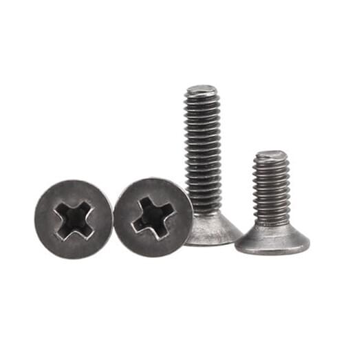4Pcs GR2/TA2 M1.2 Pure Titanium Phillips Countersunk Head Screw Cross Flat Bolts GB819 2mm-6mm Length