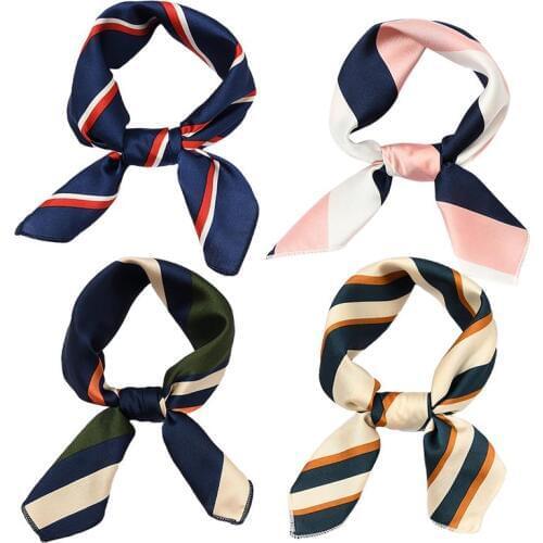 4PCS Women Neck Scarf Silk Scarf Fashion Printing Decorative Professional Square Scarf Head Scarf For Women Ladies Accessories