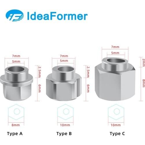 5/10pcs Openbuilds Eccentric Spacer 6/8mm V-Slot rail V-Wheels Eccentric Column Isolation Screw Nut Bore 5MM 3D Printer Parts
