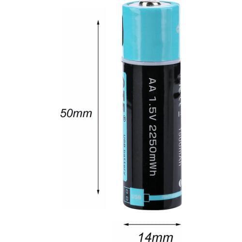 AA 1500mah 100% capacity battery 1.5V USB aa li-polymer USB rechargeable lithium usb battery USB cable