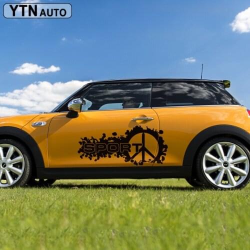 Car Accessories 2 Pieces /Set Side Door Airplane Sport Vinyl Car Sticker Decals Custom Fit For MINI