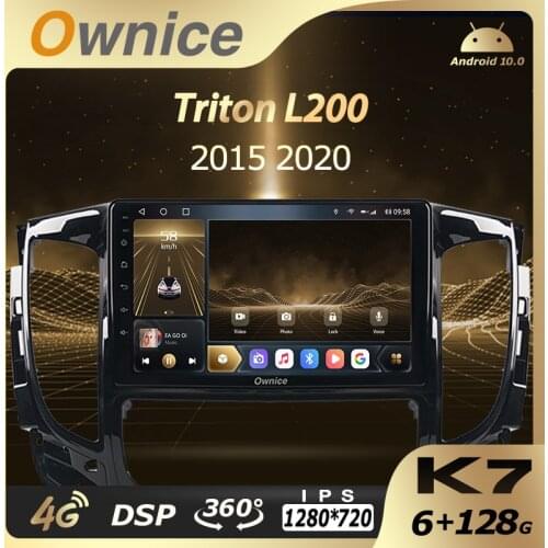 6G+128G Ownice Android 10.0 Car Multimedia Radio for Mitsubishi Triton L200 2015-2020 2 Din GPS Audio unit 4G LTE 360 1280*720