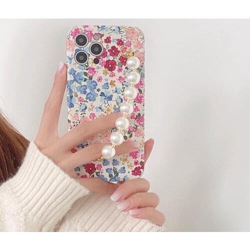 Tobebest Color Flower Bracelet Phone Cases for iphone 12 Pro Max 11 pro X XS Max XR 7 8 Plus Chain Wrist Strap Soft Shell