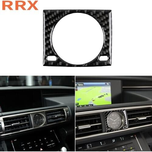 For Lexus IS250 300 350 200 T 2013-18 Carbon Fiber Car Styling Dashboard Center Clock Watch Decorative Ring Cover Trim Sticker