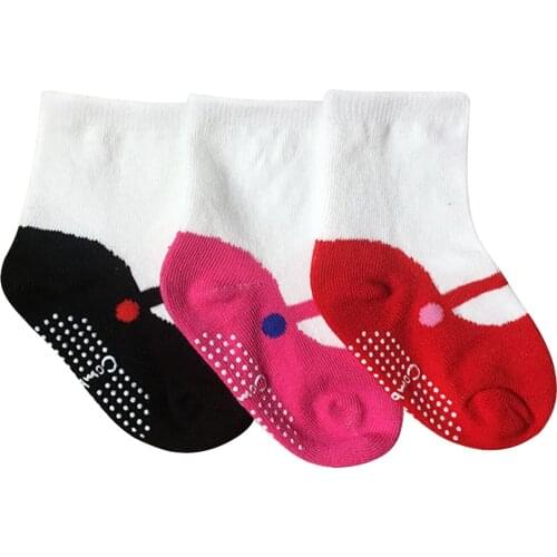 Infant Floor Socks Newborn Baby Girls Cotton Stockings Elastic Head Leather Shoes Anti Slipping Glue Dots Toddler Accessories