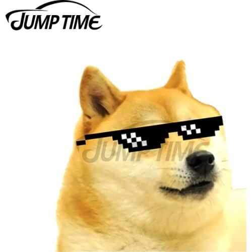 JumpTime 13 x 3.8cm For Doge Funny Car Stickers Vinyl Window Trunk Decal Motorcycle Occlusion Scratch Windshield Decoration