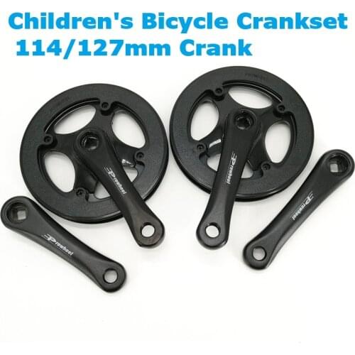 Childrens Bicycle Crankset 114mm 127mm Crank 36T Chainwheel Aluminum Alloy Crank Double Protective Covering Kids Bike Part
