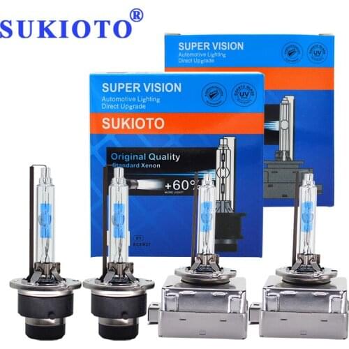 SUKIOTO 2PCS OEM 12V 35W HID Bulb 55W HID Xenon Headlight D1S D2S D3S D4S Auto Lamp Light 5500K Metal Claw Car Xenon Bulbs