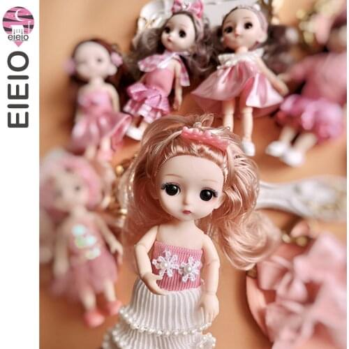 16cm Beauty Girl BJD Doll 13 Moveable Joint Dolls Long Hair 3D Eyes bjd Toy Little Girl Dress Up Make Up Toys Girls Gift Dolls
