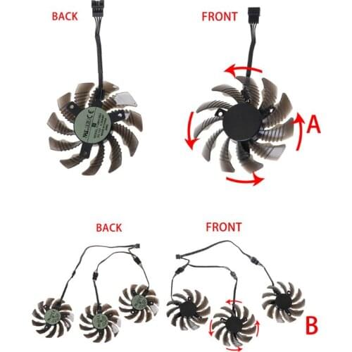 1/3PCS 75mm T128010SU 4Pin Cooling Fan Cooler Replacement for Gigabyte AORUS GTX 1060 1070 1080 G1 GTX 1070Ti 1080Ti 960