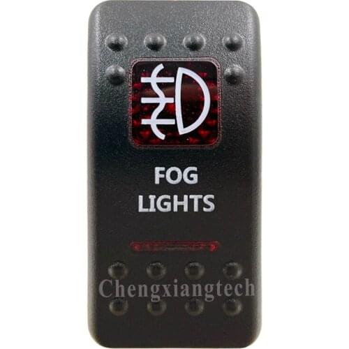 Printed Red Switch Cap - FOG LIGHTS- for Carling Arb Led Light Car Boat Rocker Switch 12v 24v, Cover Only ! No Switch Base
