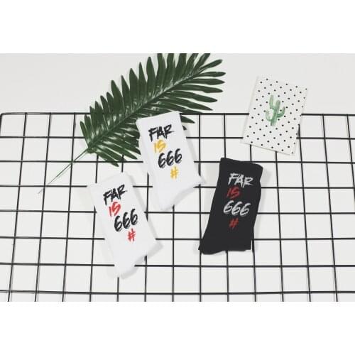 666 European and American street tide socks men and women high stockings Harajuku sports socks tide brand letters couple socks