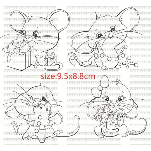 Animals Mouse Transparent Silicone Rubber Stamp And Die Sheet Cling Scrapbooking DIY Cute Pattern Photo Album
