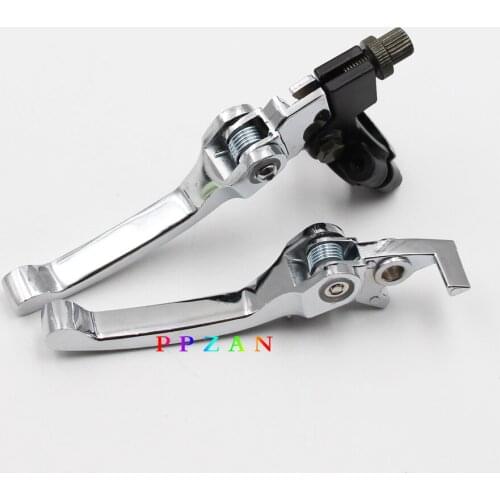 7/8" SILVER Bifold Foldable Clutch + Brake Lever Handle For 70cc 110cc 107cc 125cc CRF KLX PIT PRO DIRT BIKE SDG SSR PPZAN New