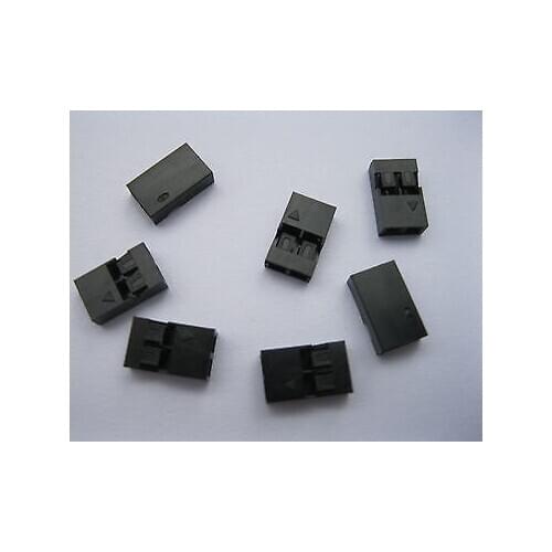 50 pcs Jumper Wire 2 Pin Female Housing Connector Pitch 2.0mm Black Color