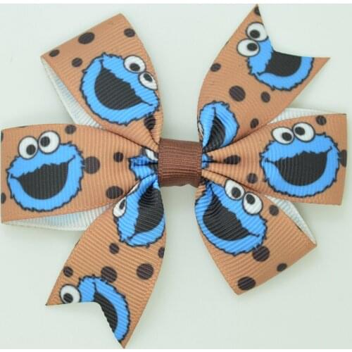 SUPWRF 1 PCS 8pcs MIX 3.1" Cartoon kids hair accessories hair bows With Clip hair ties Printed Ribbon headwear Retail T0929