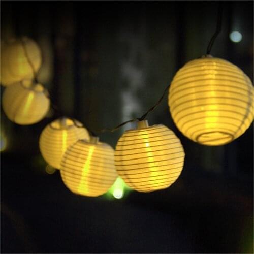 Lantern lights garland Outdoor solar light string for garden Decoration Waterproof IP65 For Wedding Patio Holiday lighting
