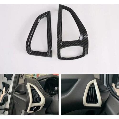 For Ford Transit 2017 for Ford Tourneo Custom 2016 ABS Car Inner Dashboard AC Outlet Air outlet Cover Trim Carbon Fiber Style