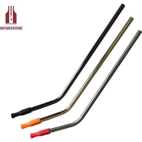 Wowshine New Free shipping 100pcs silicone sleeve stainless steel straw mouth protector for 6mm Diameter straws