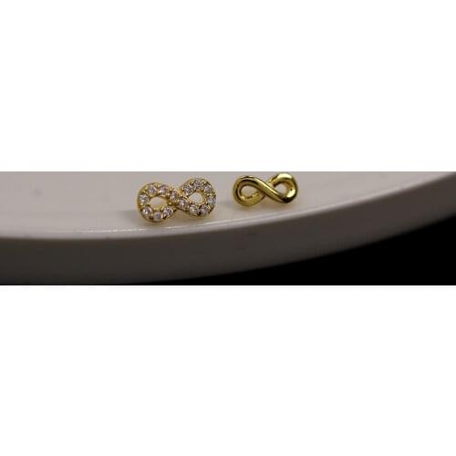 925 Sterling Silver European Simple Pavé Crystal Limit 8 Word Stud Earrings Women Temperament Plating 14k Gold Jewelry Gift