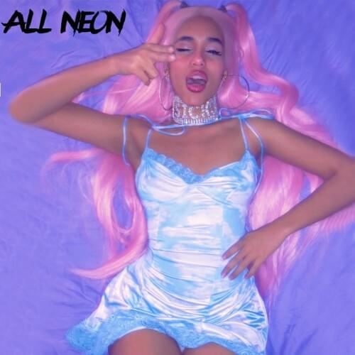 ALLNeon Vintage Womens Straped Mini Dresses Bandage Ruffle Hem Printing Dresses Elegant Ladies Clothes E-girl Vestidos 2020