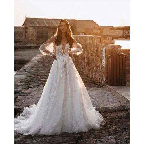 Sexy Mermaid Wedding Dresses Lace With Embroidery Elegant Strapless Puff Sleeve Bride Dresses Appliques With Plus Size Train