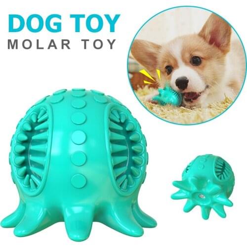 Pet Molars Toy Tpr Dog Molar Tick Octopus Shape Non-toxic Cleaning Tooth Dogs Toy Interaction Pets Toothbrush Dog Chew Toys