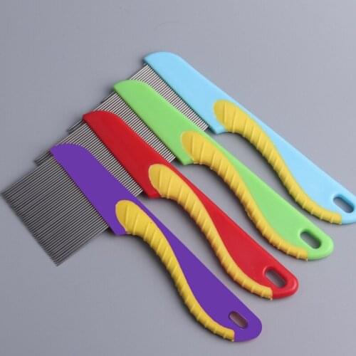 1PC 4 Colors Pet Dematting Comb Stainless Steel Pet Beauty Grooming Tool Dog Cat Comb Needle Hair Brush for Puppy Hair Remover
