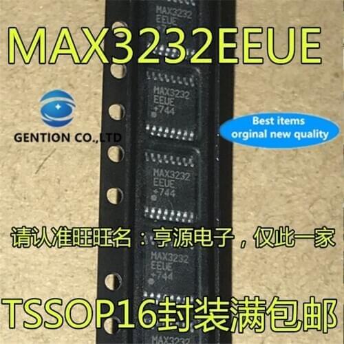 10Pcs TSSOP-16 MAX3232 MAX3232EEUE RS-232 Interface IC transceiver in stock 100% new and original