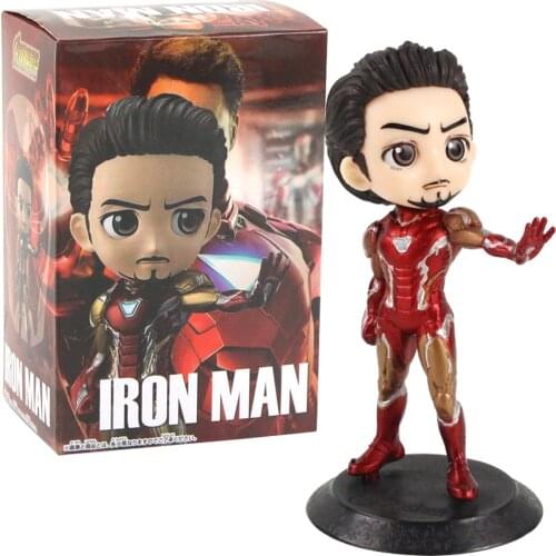 15cm Avengers Iron Man Figure Toys Q Version Tony Stark Ironman Mark 42 Model Doll