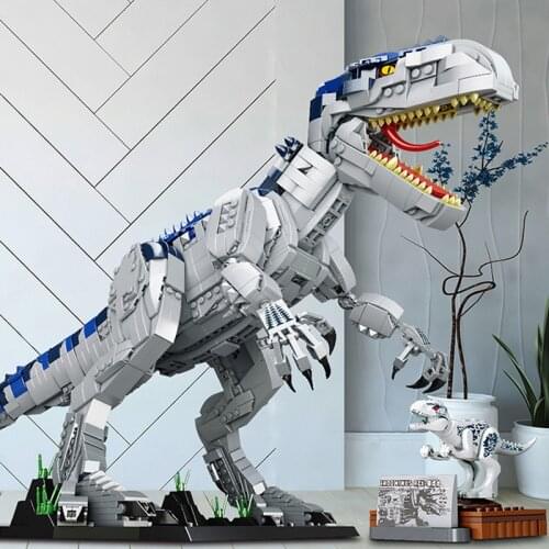 2205PCS INDOMINUS REX Building Block Emulation Sound Effects Dinosaur Model ABS Bricks Collection Toys For Kid Birthday Gifts