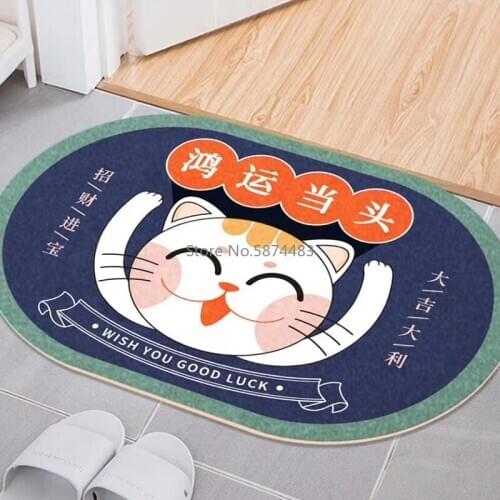 3D cartoon floor mat bathroom toilet non-slip mat bedroom door mat kitchen entrance absorbent nos-slip mat