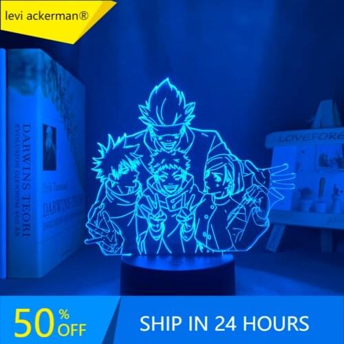 Anime Lamp Satoru Gojo Team Light Jujutsu Kaisen Led Night Light for Birthday Gift Jujutsu Kaisen Group Satoru Gojo Lamp