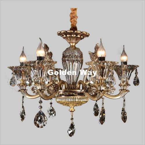 Free Shipping Alloy Lustres European Chandelier Crystal Vintage Crystal Chandelier E14 AC LED White High Quality Chandelier