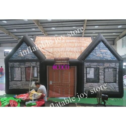 Free air ship to door,8x5x5m/10x5x5m Outdoor inflatable bar, inflatable irish pub, inflatable cabin for party