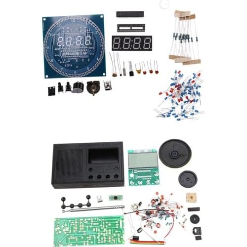 DS1302 Digital LED Display Module Alarm Electronic Digital Clock & DIY FM Radio Kit Electronic Learning Assemble Suite
